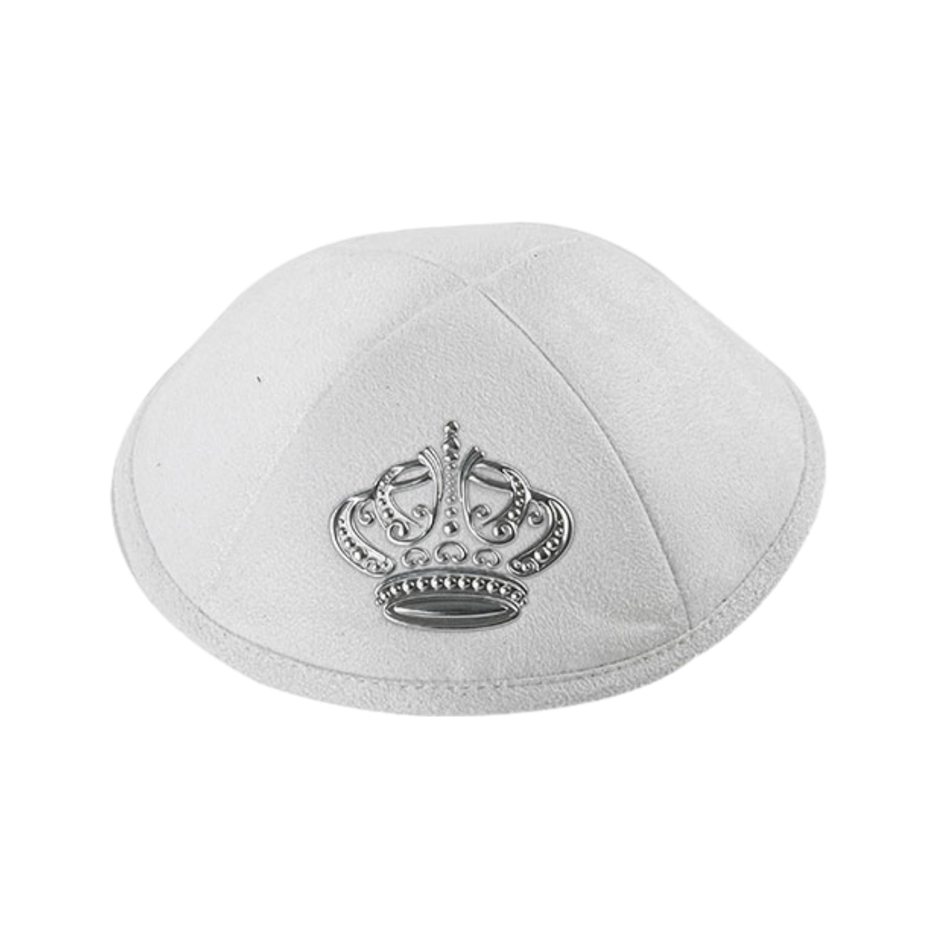 Ultra Suede Kippah - White/silver