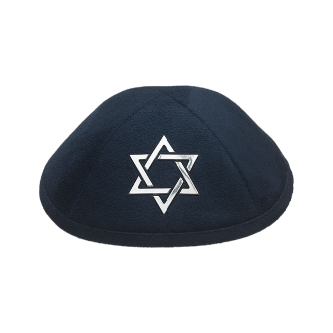 Ultra Suede Kippah -Navy / Silver Magen David (Copy)
