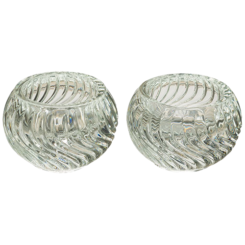 Pair of Glass Candlesticks - 5 cm