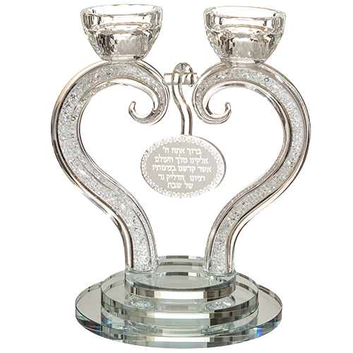 Crystal Candlesticks 18 Cm- Heart