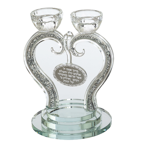 Crystal Heart Shaped Candlesticks