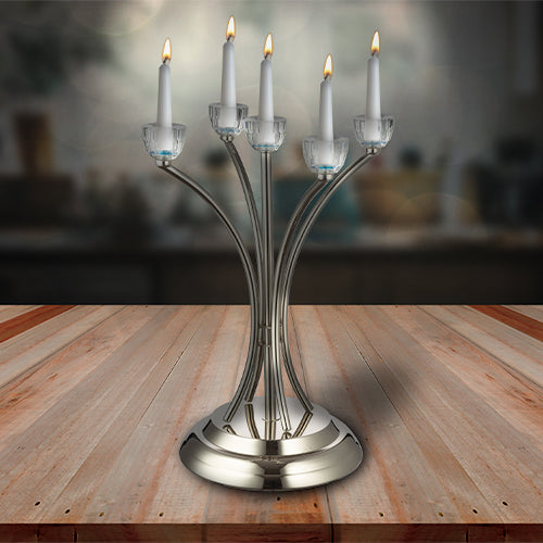 Metal Candlesticks 10 Brenches with Crystal Holders