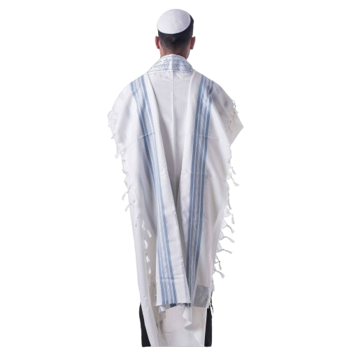 Wool Tallis - Tashbetz - Light Blue