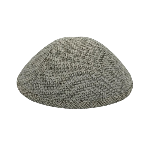 MJudaica Beige And Brown Linen Kippa