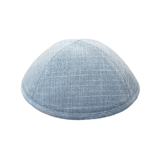 MJudaica Baby Blue Textured Linen Kippa