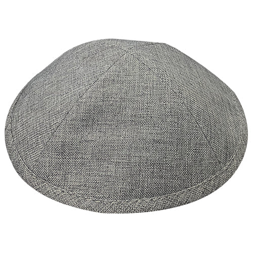 Linen Elegant Kippah - Dark Gray