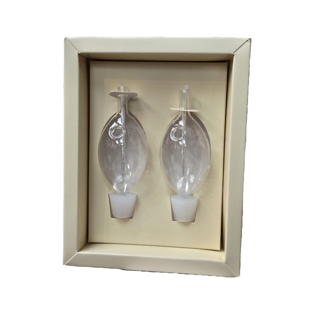 Pair of Hand Blown Glass Flame Candles