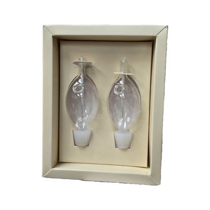 Pair of Hand Blown Glass Flame Candles