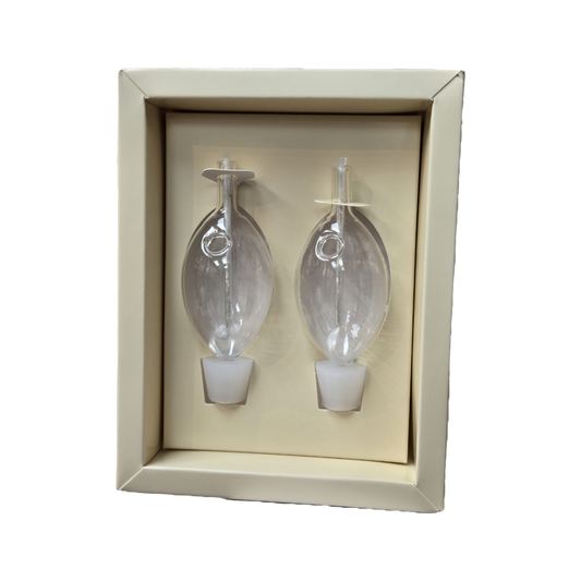 Pair of Hand Blown Glass Flame Candles