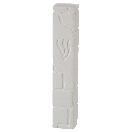 Polyresin Mezuzah Case 12cm, White