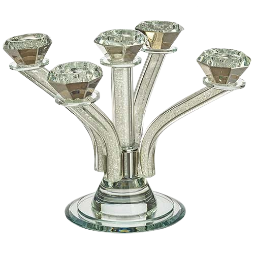 Crystal Candlesticks 5 Branches Gold Color - Stones