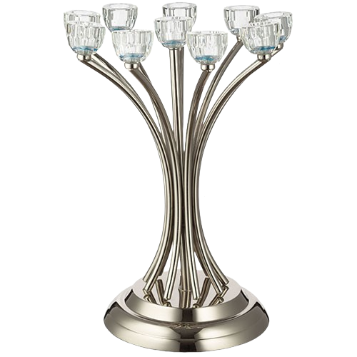 Metal Candlesticks 10 Brenches with Crystal Holders