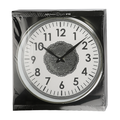 Elegant White Clock with Home Blessing