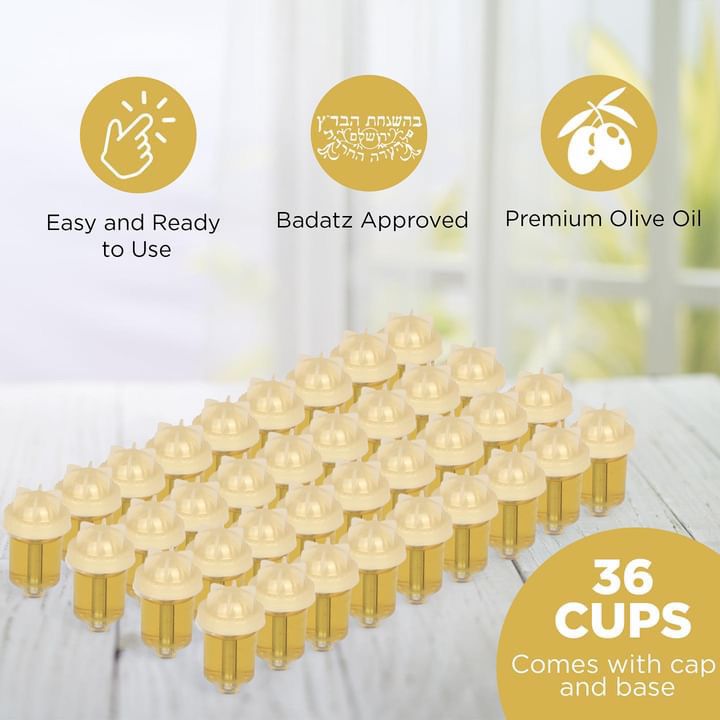 Chabad Prefilled Oil Set - 36 + 8 Hanukkah Set