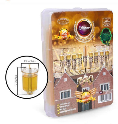 Chabad Prefilled Oil Set - 36 + 8 Hanukkah Set