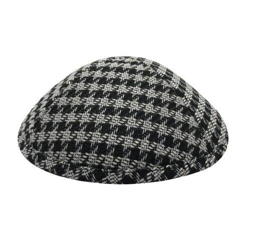 MJudaica B&W Large Woven Houndstooth Kippa