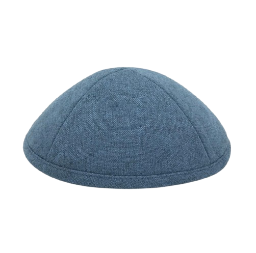 MJudaica Blue Linen Kippa