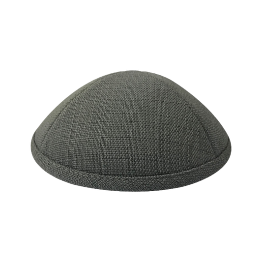 MJudaica Grey Rough Linen Kippa