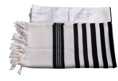 Wool Tallis - Tashbetz - Black