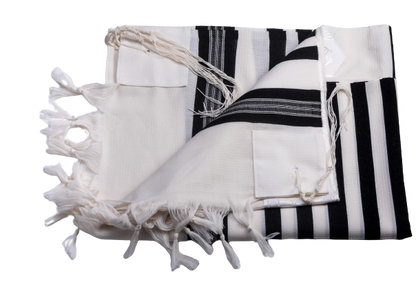 Wool Tallis - Tashbetz - Black