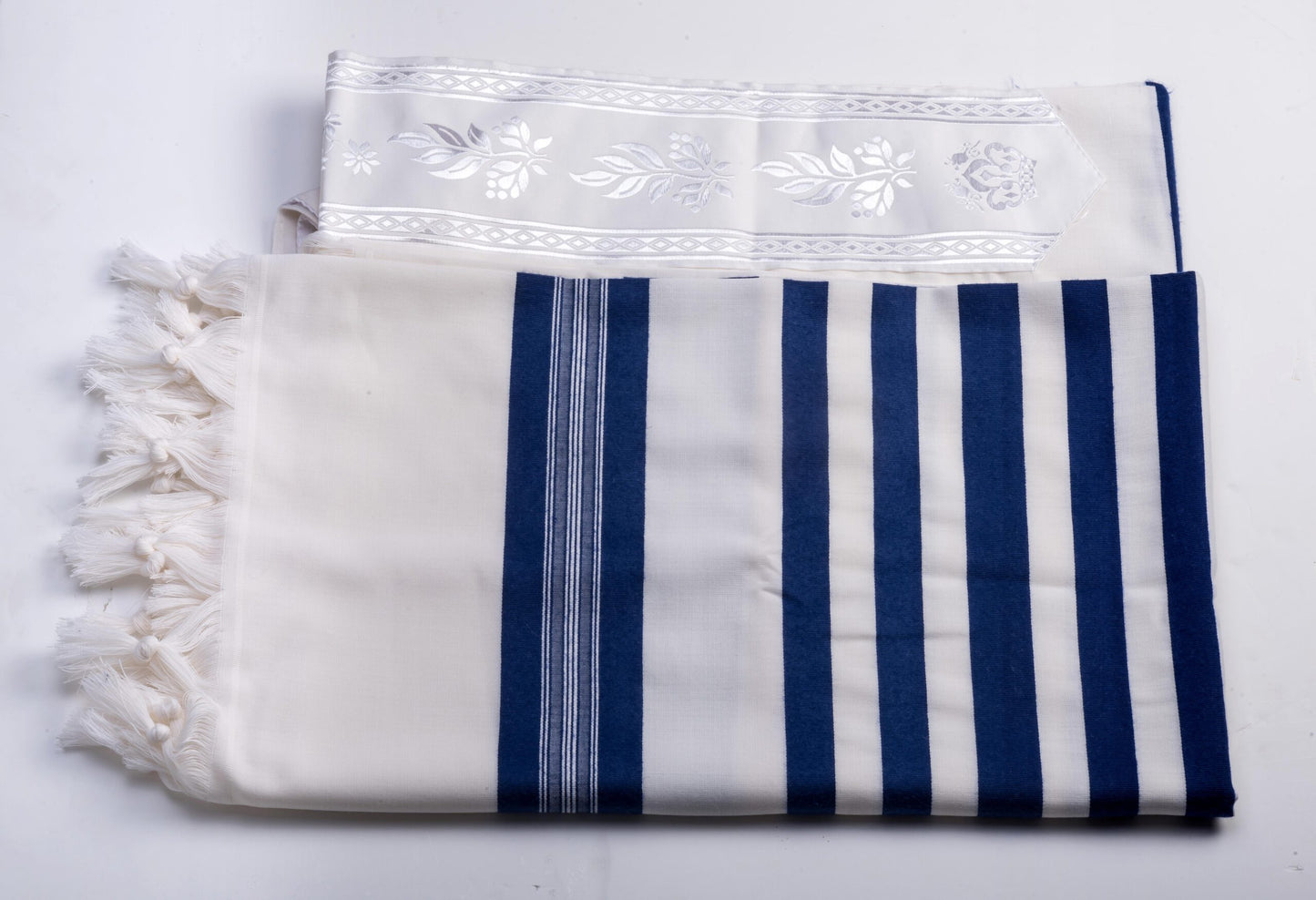 Wool Tallis - Blue Stripes