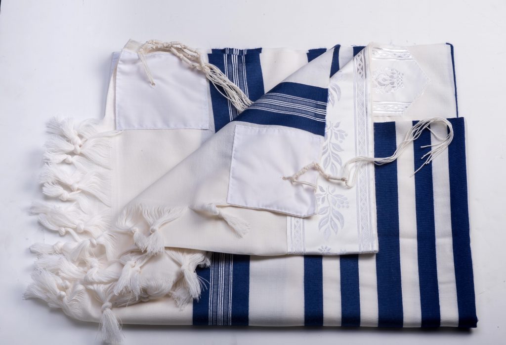 Wool Tallis - Blue Stripes