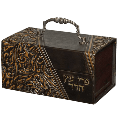 Leather-like Etrog Box With Handle